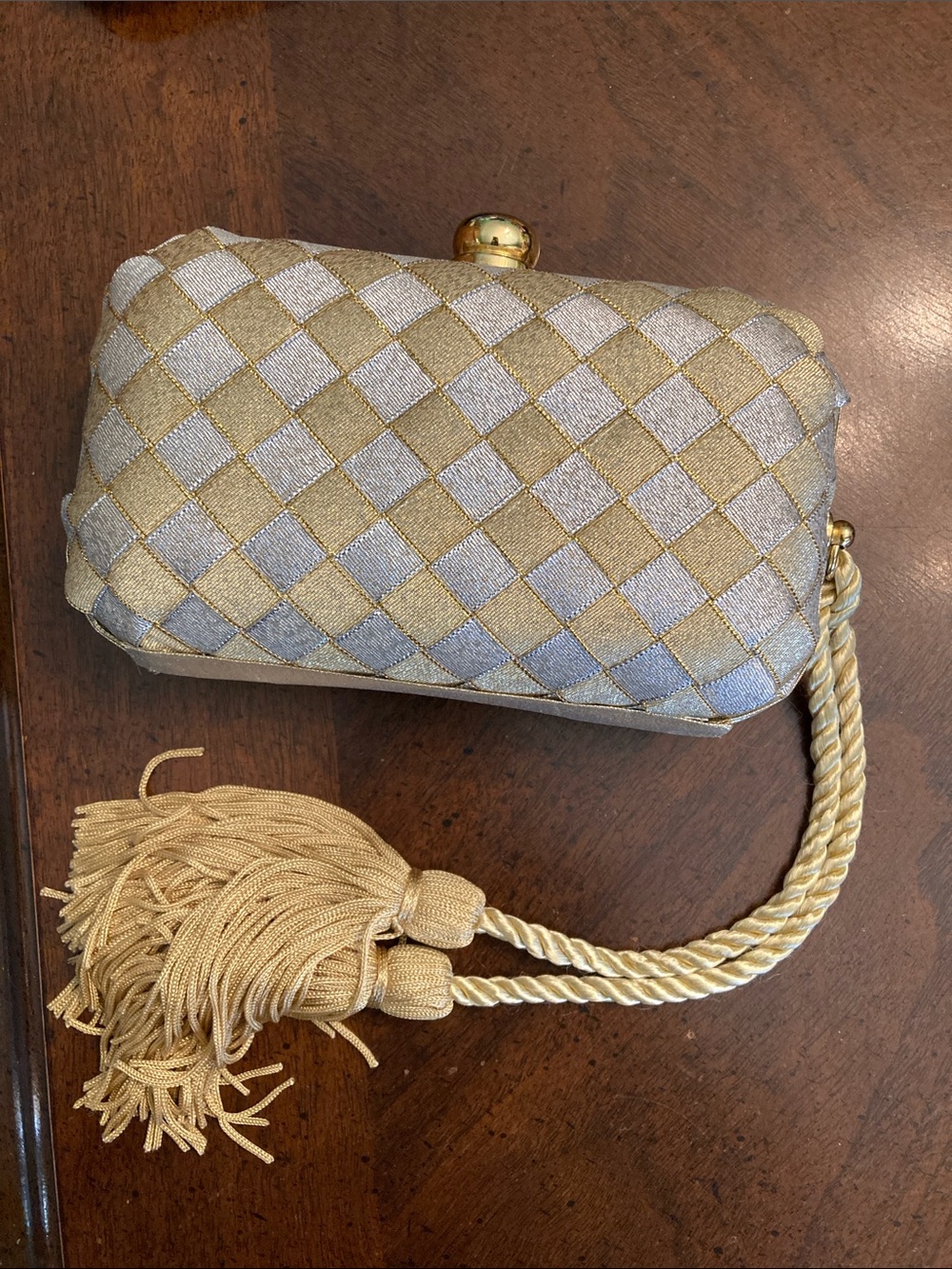Handmade Metallic Gold & Silver Woven Evening Clutch/Crossbody